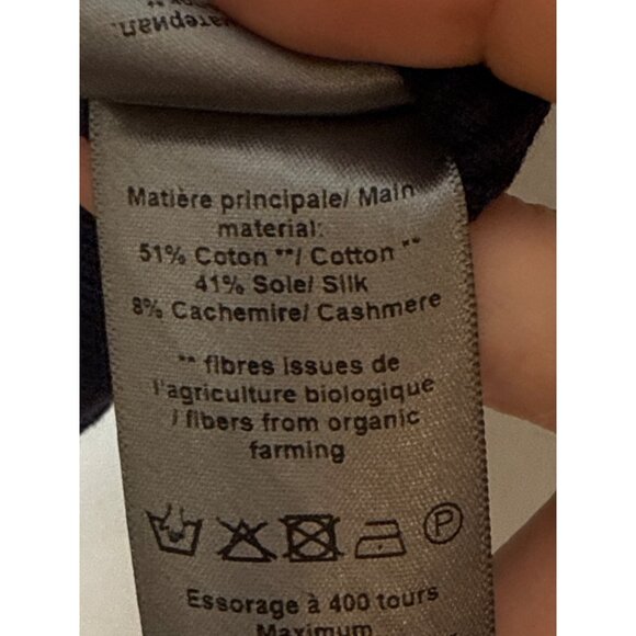 Zandig & Voltaire Cotton Cashmere Blend Crew Neck Lightweight‎ Navy Sweatshirt S - Picture 8 of 8